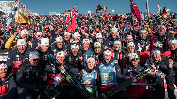 GULLFEBER: Spenningen fra VM i Anterselva kapret nesten sju millioner tv-seere. Foto: Sondre Hensema Eriksen/Norges Skiskytterforbund