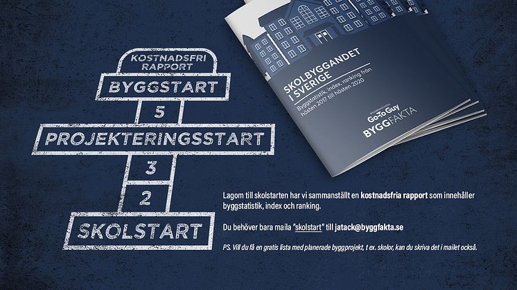 Ny färsk rapport om skolbyggandet i Sverige som du får helt utan kostnad.