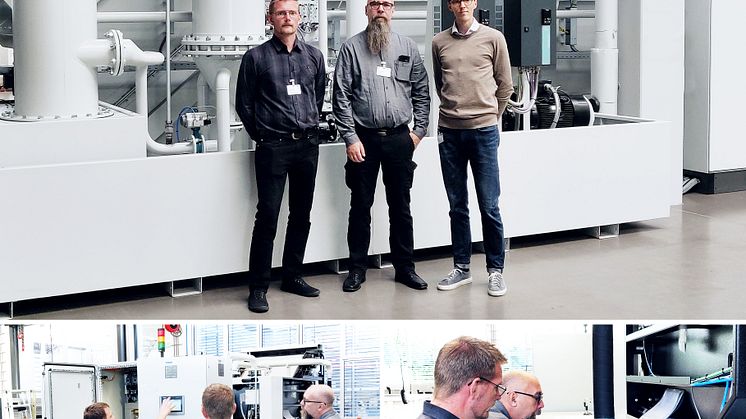 Joachim, Mikael och Olle på plats hos Knoll Maschinenbau GmbH.