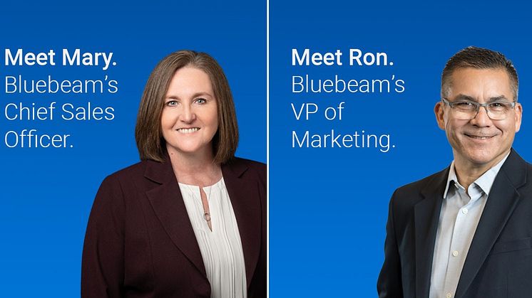 Mary Santoro elevated from within Bluebeam to lead sales and Ron Close joins from Graphisoft to lead marketing