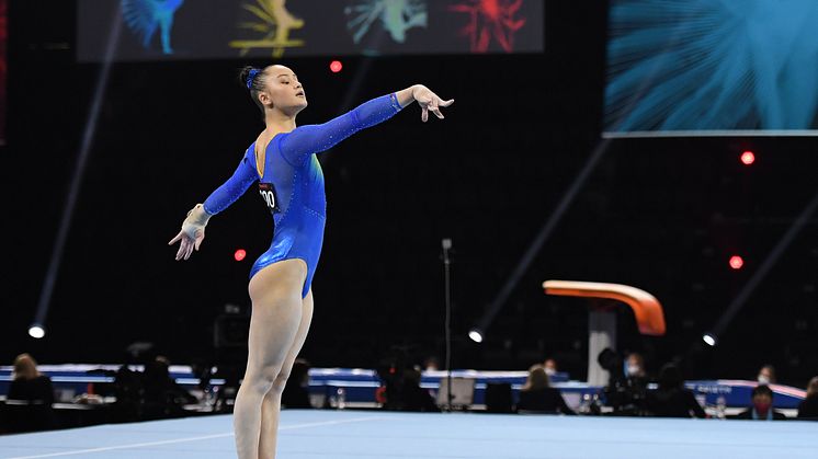 Tonya Paulsson höjde sig i EM-finalen i kvinnlig artistisk gymnastik
