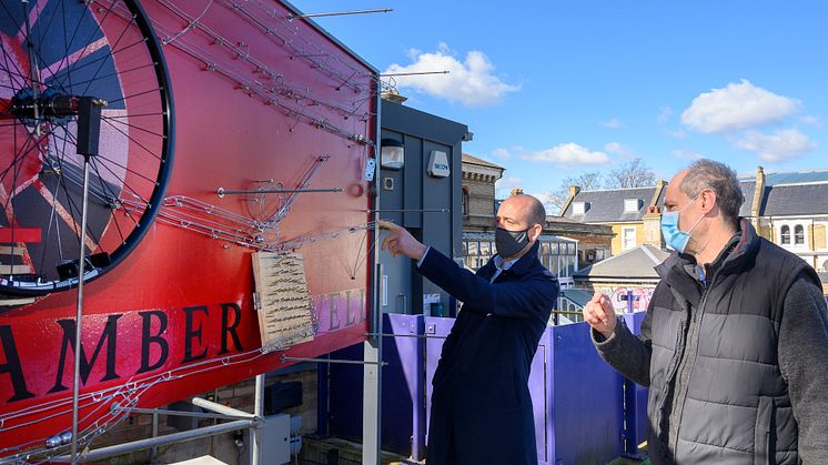 Mechanical marvel: Thameslink MD Tom Moran with Nick Mair, inventor of Denmark Hill station's marvellous marble run