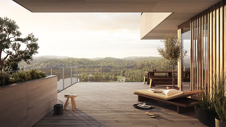 Utsikt balkong Wendelstrand – ritat av Semrén & Månsson
