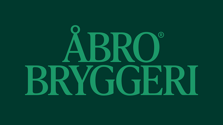 Åbro Bryggeris nya logotyp syns nu i flertalet gröna nyanser.