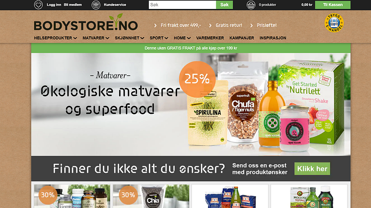 Bodystore.no lanseres i Norge