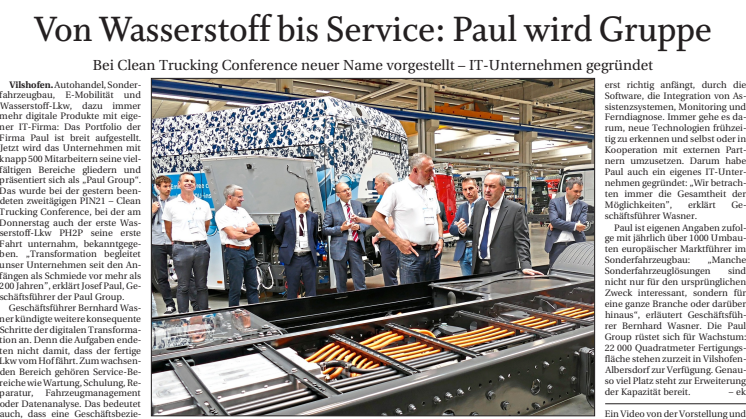 Von Wasserstoff bis Service: Paul wird Gruppe, Quelle: Passauer Neue Presse 