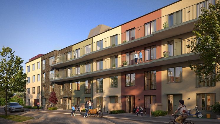 Här uppför Nordr 74 stycken moderna, unikt planerade lägenheter, townhouses och penthouses i centrala Lund.