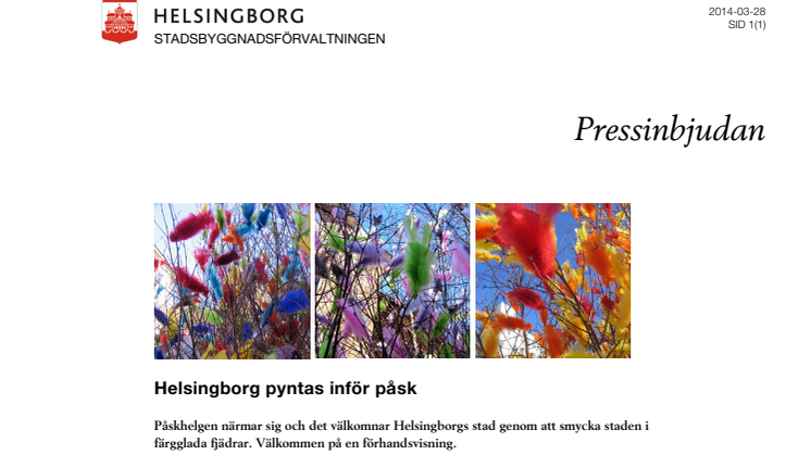 Pressinbjudan: Helsingborg pyntas inför påsk