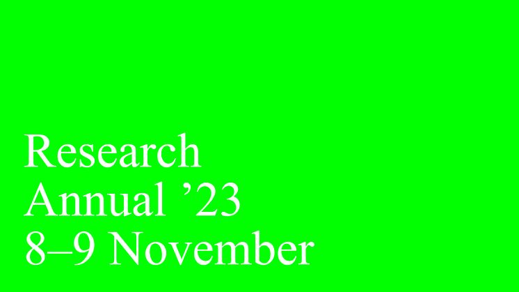 Research Annual - Invitation 8-9 November 2023