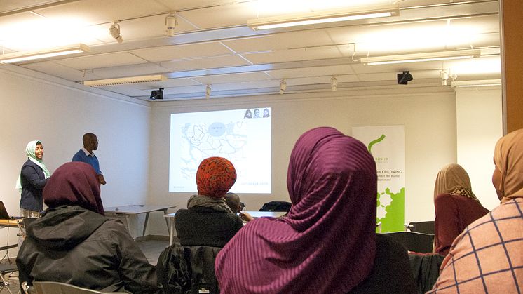 En av flera föreläsningar om psykisk hälsa som Ibn Rushd arrangerade 2018 – denna i Rinkeby, Stockholm.
