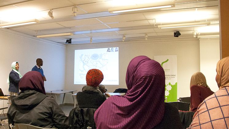 En av flera föreläsningar om psykisk hälsa som Ibn Rushd arrangerade 2018 – denna i Rinkeby, Stockholm.