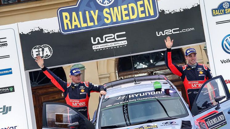 Hyundais Haydon Paddon kom tvåa i Rally Sweden