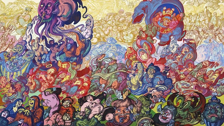Erró "Odelscape", 1982. Glycerophtalic paint on canvas 200 x 300 cm. Reykjavík Art Museum – Erró Collection © Erró / VISDA