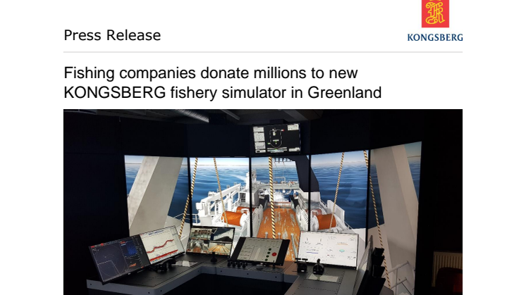 Fishing companies donate millions to new KONGSBERG fishery simulator in Greenland
