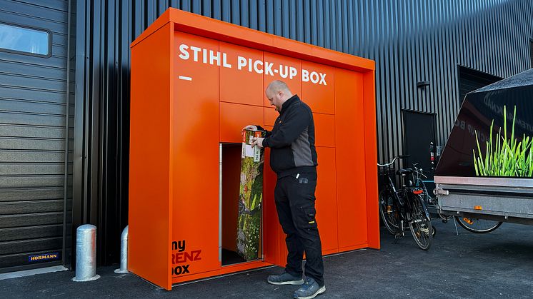 STIHL Norden lanserer sin første pick-up box hos forhandleren Gårdsman i Jönköping.