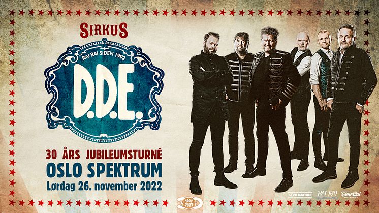 JUBILEUMSKONSERT MED D.D.E. I OSLO SPEKTRUM!