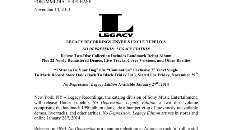 Uncle Tupelo - No Depression: Legacy Edition