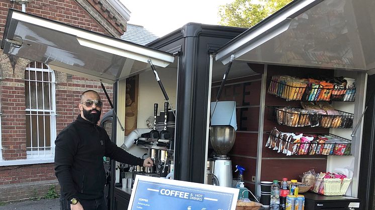 Khalil Touili of Arabica Coffee House at Lingfield railway station