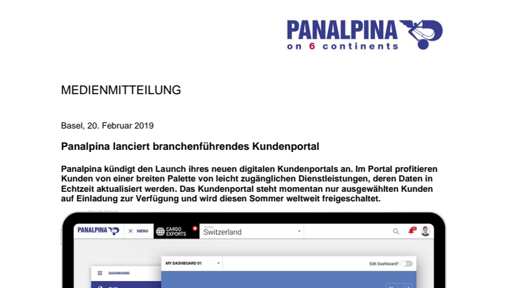 Panalpina lanciert branchenführendes Kundenportal