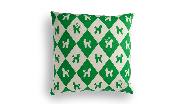 Poodle Doodle - Emerald green är ett mönster som piggar upp och bidrar med sofistikerad elegans