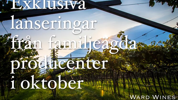 Exklusiva lanseringar från Ward Wines i oktober