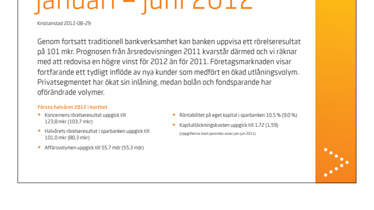 Delårsrapport januari - juni 2012