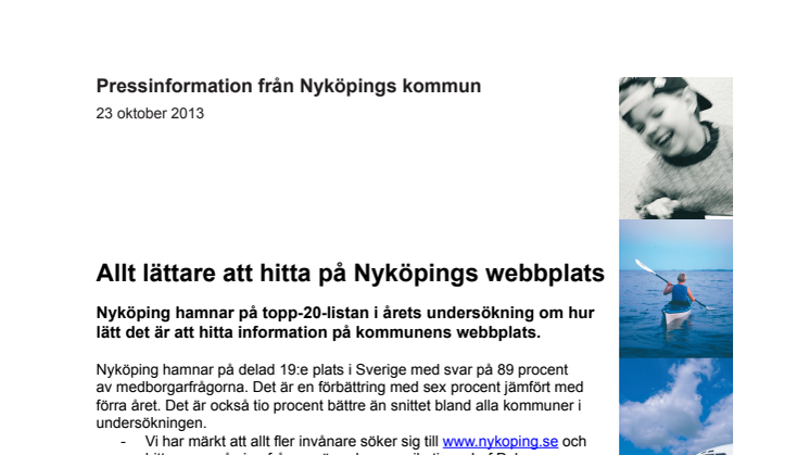 Allt lättare att hitta på Nyköpings webbplats