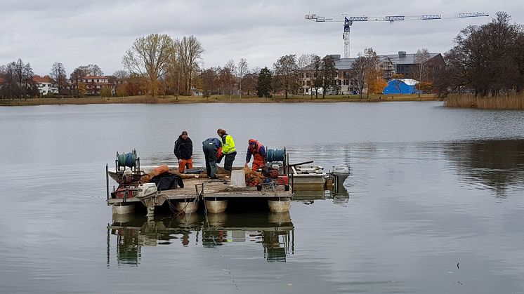 Bild från senaste reduktionsfisket i Sundstatjärnet 2019