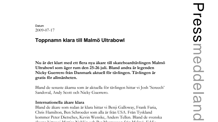 Toppnamn klara till Malmö Ultrabowl