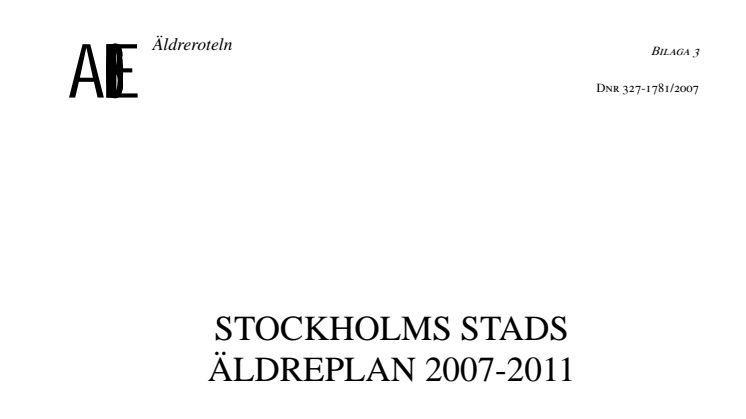 Stockholms stads äldreplan 2007-2011