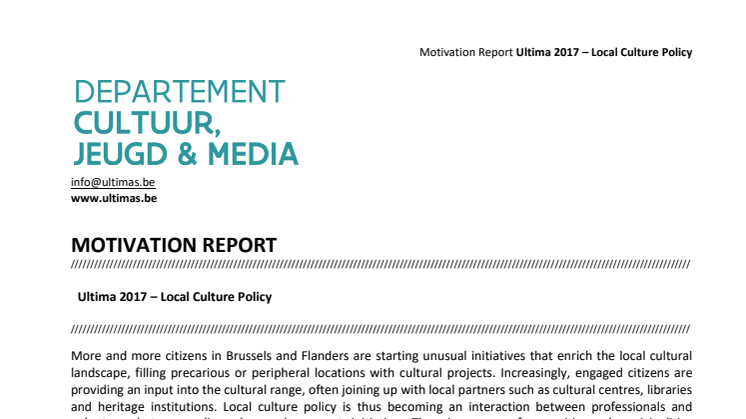 Motivation Report Ultimas 2017 - Local Culture Policy