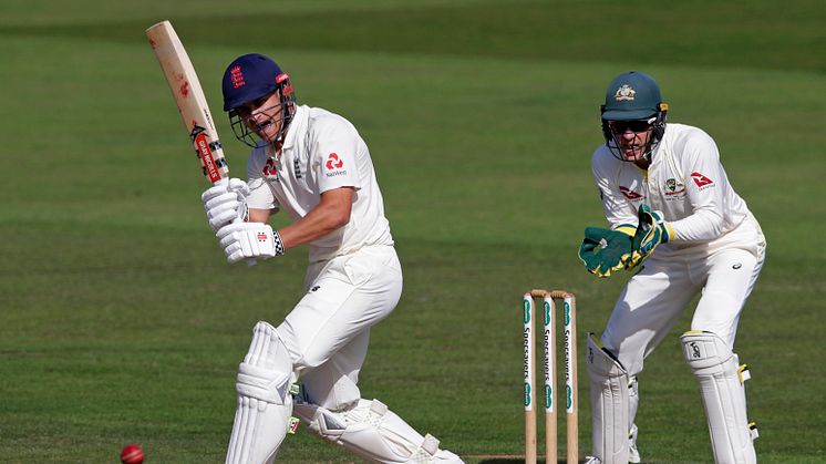 Sam Hain batting for the England Lions against Australia A in July 2019