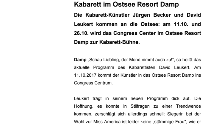 Kabarett im Ostsee Resort Damp
