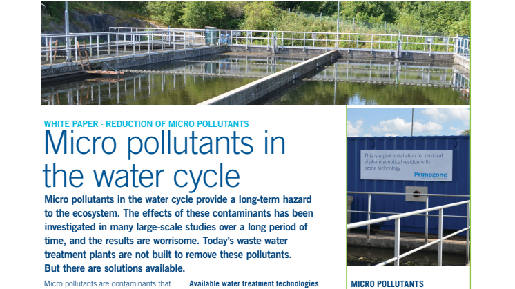 Whitepaper - reduction of micropollutants in wastewater with ozone
