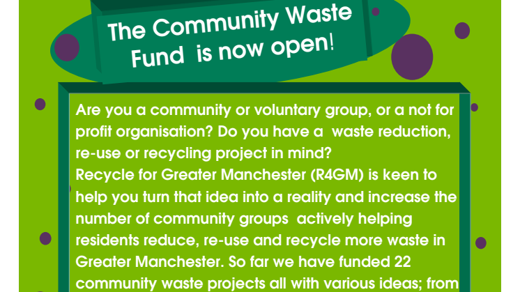 Up to £10,000 to help communities reduce, re-use and recycle more