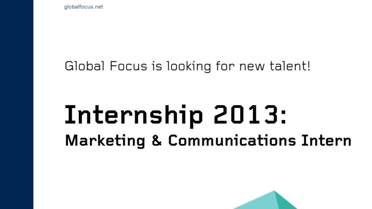 Global Focus is looking for a Marketing & Communications Intern!