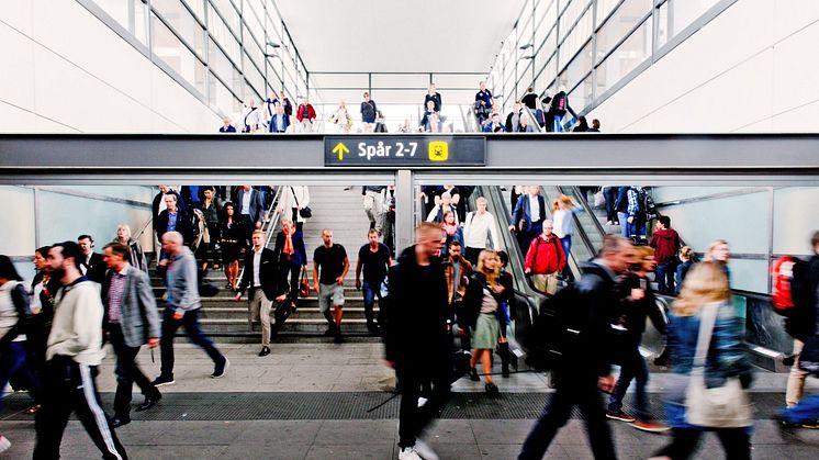 Pendlare på Uppsala station. Foto: Niklas Lundengård/Uppsala mediaportal