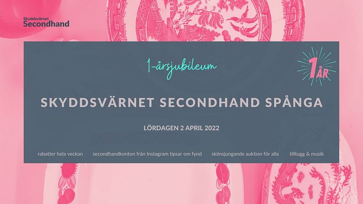 1-årsjubileum för Skyddsvärnet Secondhand Spånga!