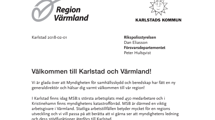 Region Värmland och Karlstads kommun bjuder in Dan Eliasson 