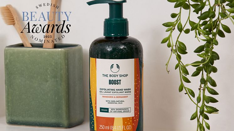 Boost Exfoliating Hand Wash nominerad som Årets Hygienprodukt i Swedish Beauty Awards!