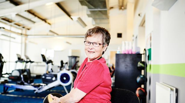 Healthworks' client Norma Richardson taking part in Staying Steady group (Image: Lisa Bretherick Photography)