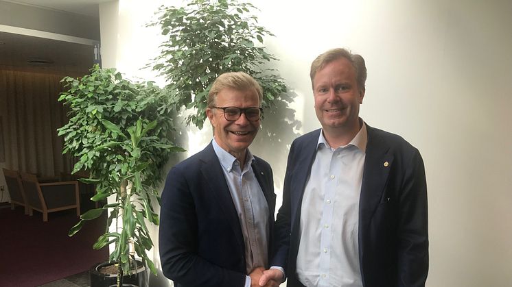 Ola Månsson, vd för Installatörsföretagen, och Johan Lindström, vd för Plåt & Ventföretagen.