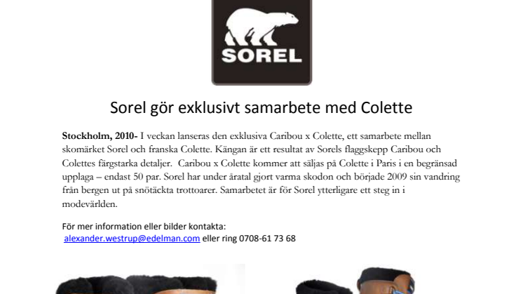 Sorel gör exklusivt samarbete med Colette