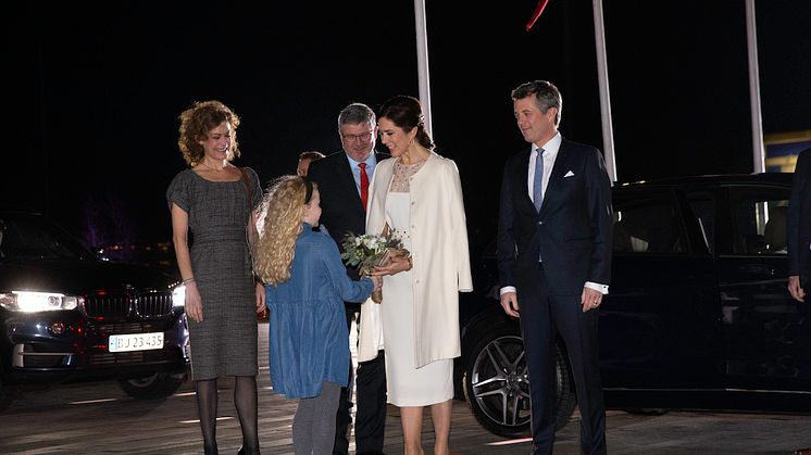 D.K.H. Kronprins Frederik og Kronprinsesse Mary ankommer til Musikkens Hus i Aalborg