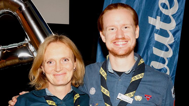 Scouternas nya ordförandepar Britta Burreau och Gustaf Haag