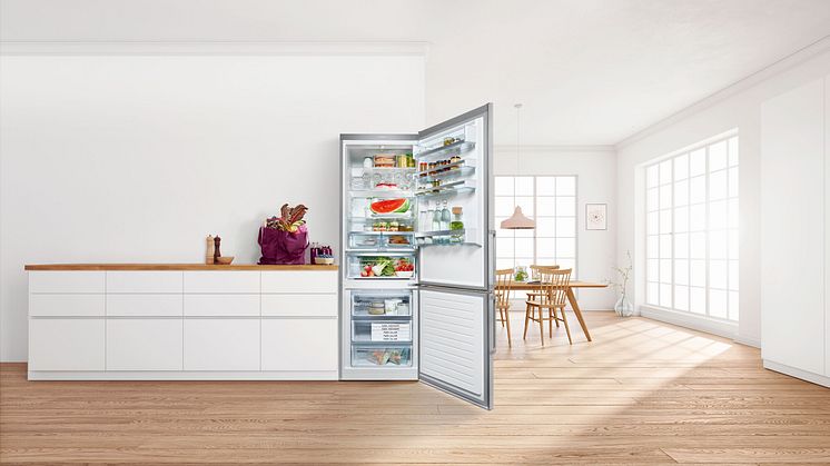 Bosch XXL-design: ekstra rummelige køle-/fryseskabe med VitaFresh friskhedssystem. 