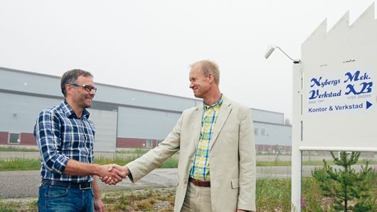 Pär Fahlman, VD på Nybergs Mekaniska Verkstad i Piteå och Jan Jonsson, VD på Piteå Näringsfastigheter.