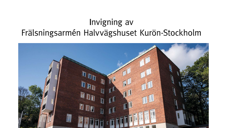 Program för invigning av Frälsningsarmén Halvvägshuset Kurön-Stockholm. 