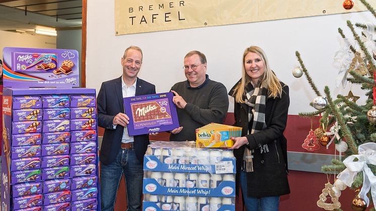 „Eine Tafel für die Tafel“ - Mondelez Deutschland überreicht Weihnachtsspende an Bremer Tafel