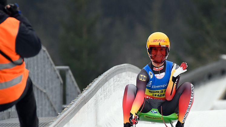 Julia Taubitz (GER) beim EBERSPÄCHER Rennrodel-Weltcup im Dezember 2020 auf ihrer Heimbahn in Altenberg  (Foto: Dietmar Reker)